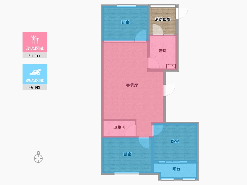 山东省-潍坊市-金都世家-93.98-户型库-动静分区