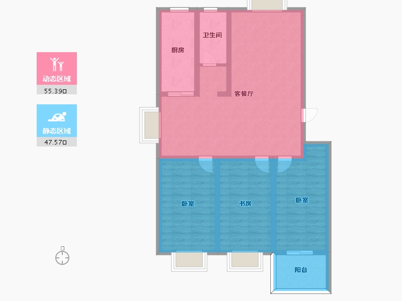 山东省-潍坊市-金都世家-91.54-户型库-动静分区