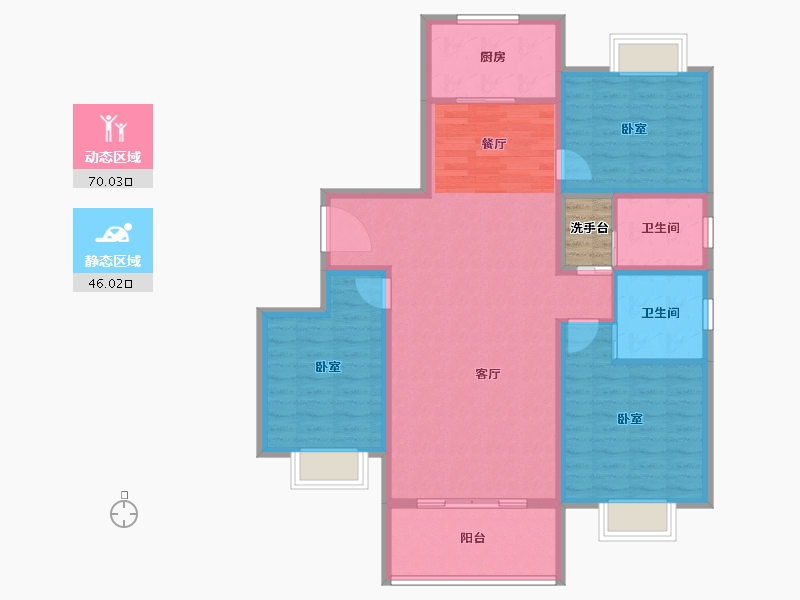 河南省-信阳市-金诚东方花园-106.91-户型库-动静分区