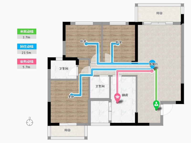 湖北省-黄冈市-锦绣山河幸福城三期-93.97-户型库-动静线