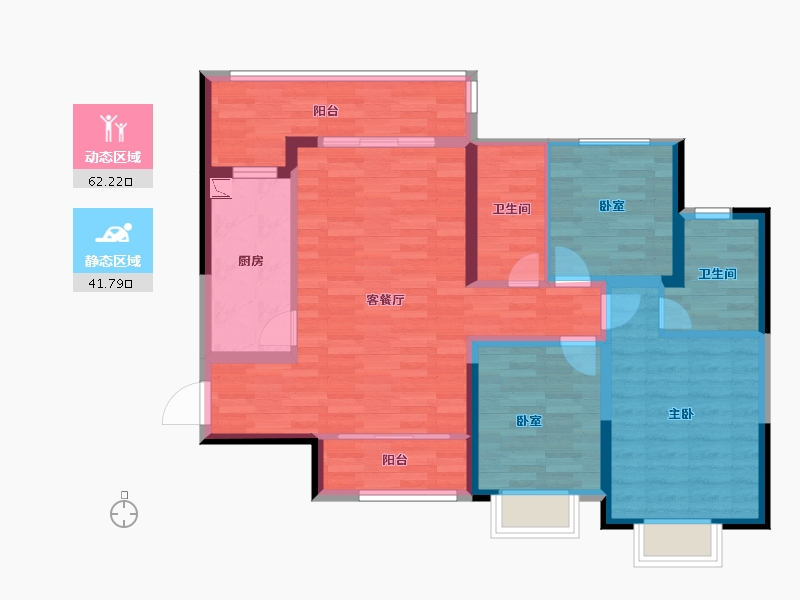 广西壮族自治区-贺州市-南宁恒大城-92.55-户型库-动静分区