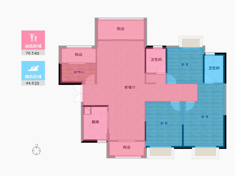 湖南省-株洲市-华晨神农府-110.58-户型库-动静分区