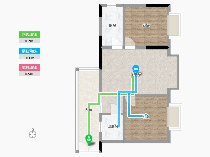 湖北省-宜昌市-CAZ天玺 天阁-55.65-户型库-动静线