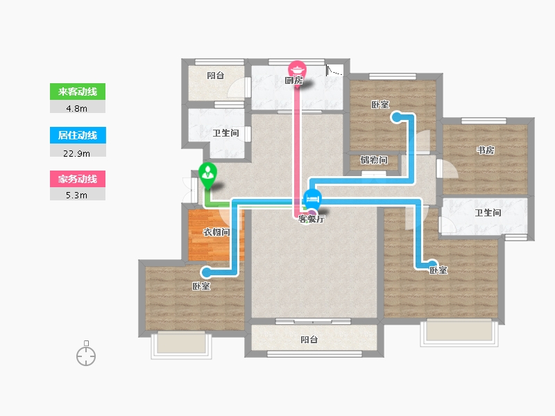 河南省-郑州市-兰馨桂府-114.66-户型库-动静线