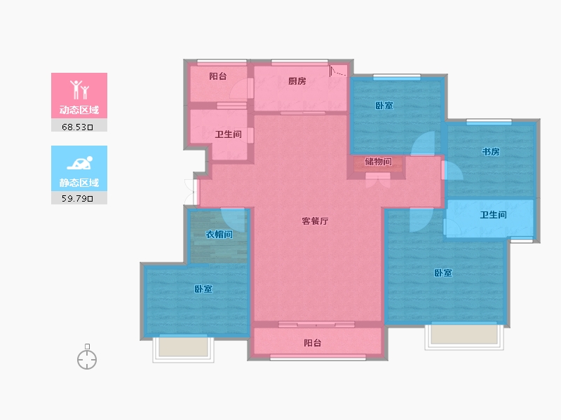 河南省-郑州市-兰馨桂府-114.66-户型库-动静分区