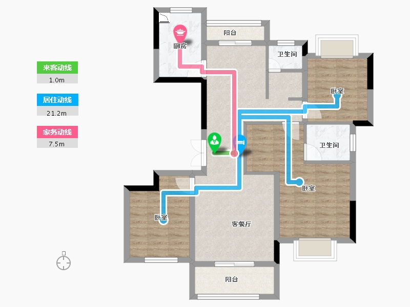 湖北省-孝感市-隆盛华廷-84.99-户型库-动静线