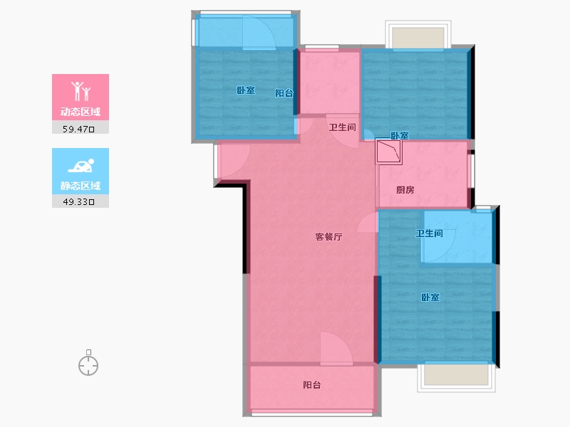 湖北省-黄石市-黄石当代满堂悦MOMΛ-98.18-户型库-动静分区