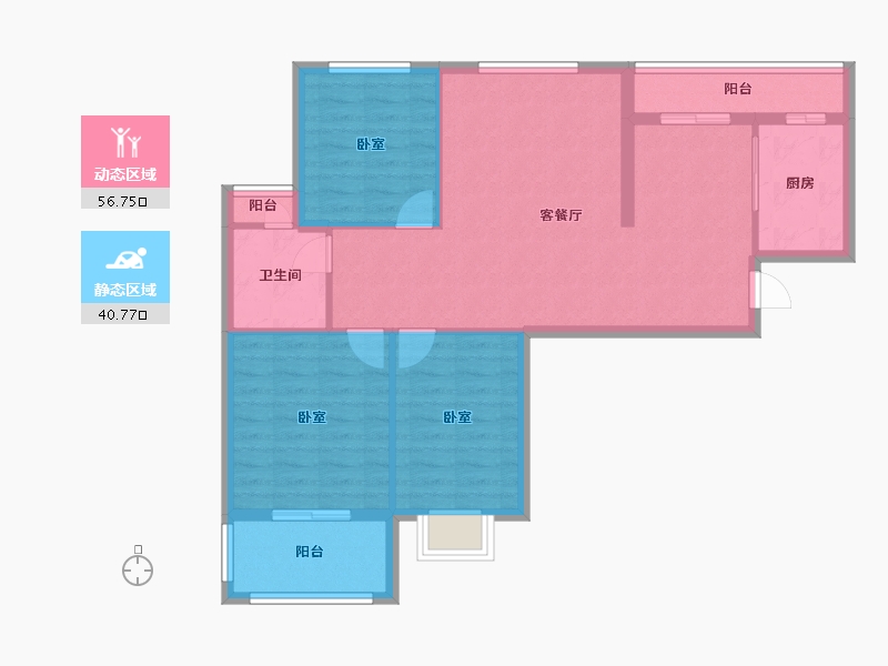 湖北省-黄石市-金谷美地-88.04-户型库-动静分区