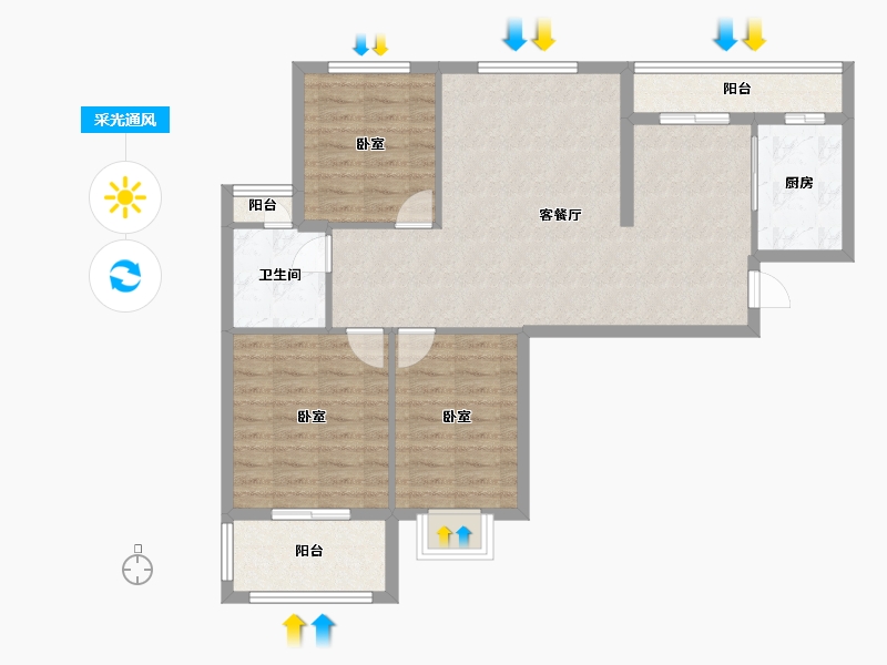 湖北省-黄石市-金谷美地-88.04-户型库-采光通风