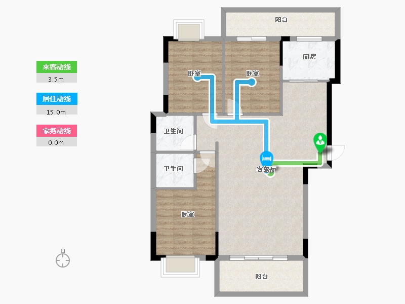 湖南省-衡阳市-幸福府邸-98.58-户型库-动静线