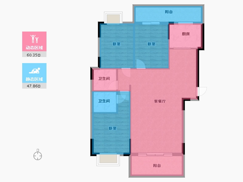 湖南省-衡阳市-幸福府邸-98.58-户型库-动静分区