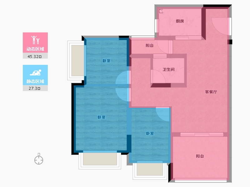 广东省-珠海市-华发云谷-63.79-户型库-动静分区