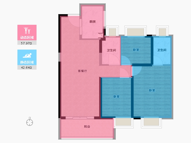 湖北省-武汉市-保利星河九洲星耀-90.00-户型库-动静分区