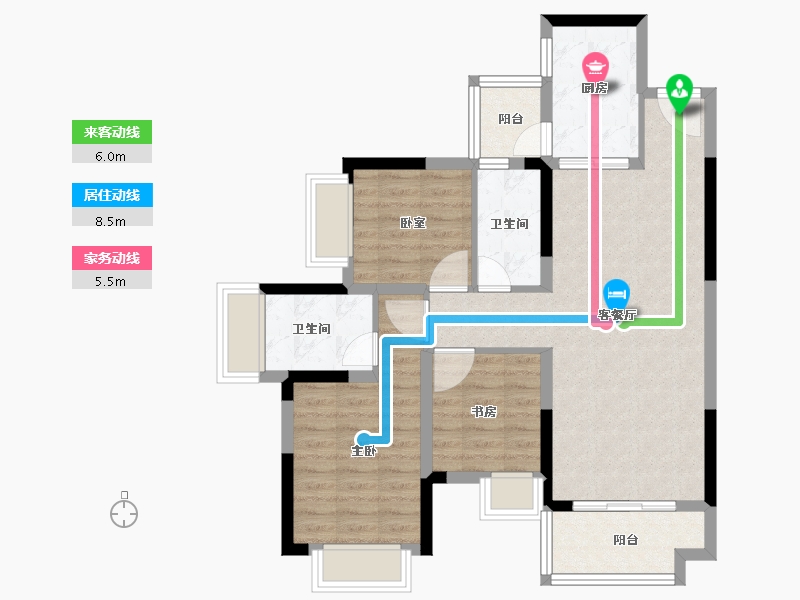 广东省-广州市-新力翡翠湾-82.00-户型库-动静线