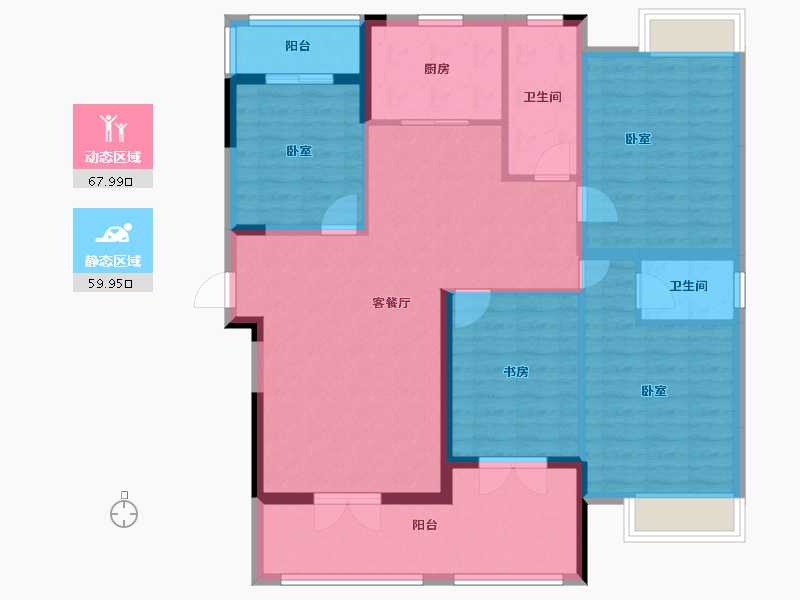 湖北省-咸宁市-九重锦·揽月公馆-115.34-户型库-动静分区