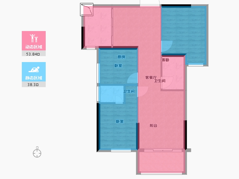 湖北省-黄石市-黄石文鑫城玺-83.00-户型库-动静分区