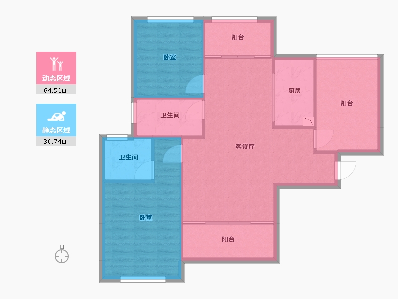 湖南省-常德市-南金城-87.05-户型库-动静分区