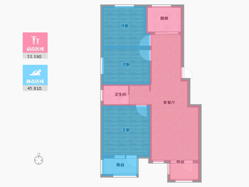 山东省-淄博市-龙耀名城-88.15-户型库-动静分区