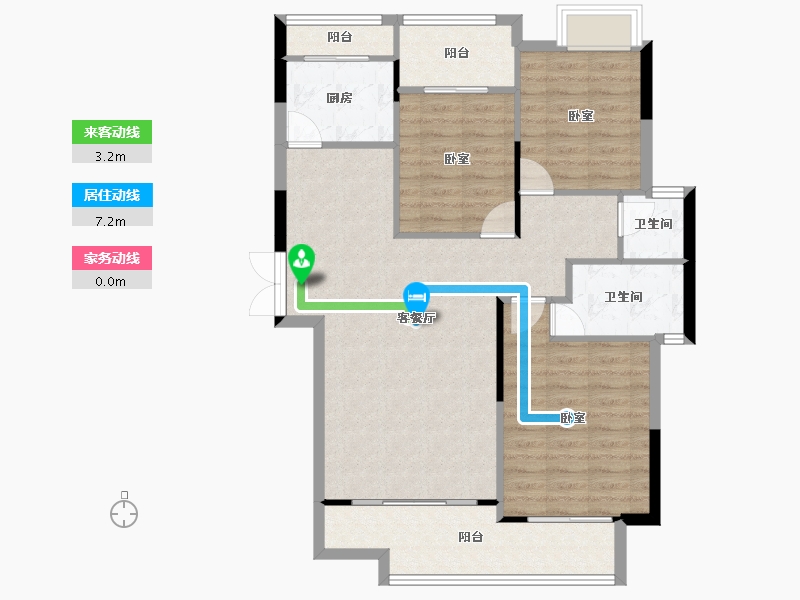 湖南省-株洲市-学府港湾二期-97.07-户型库-动静线