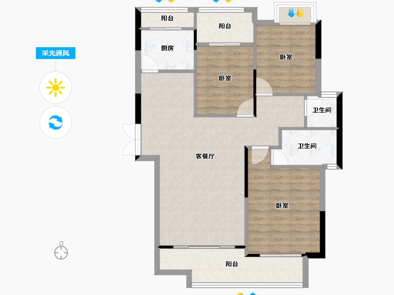 湖南省-株洲市-学府港湾二期-97.07-户型库-采光通风