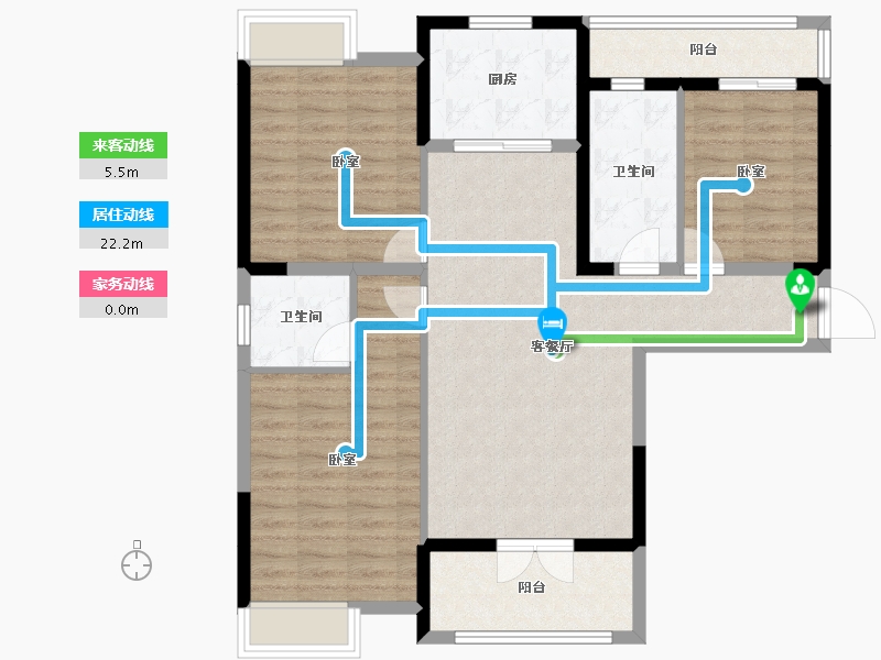 湖北省-咸宁市-九重锦·揽月公馆-98.95-户型库-动静线