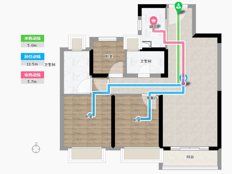 湖北省-武汉市-金科桃湖美镇-79.00-户型库-动静线