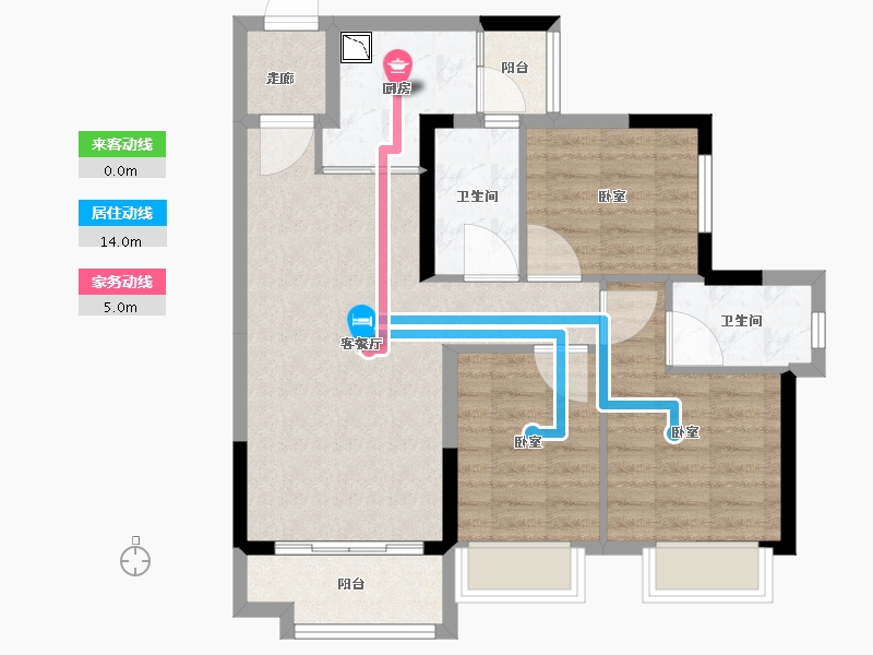 广东省-广州市-雅居乐万科热橙-74.01-户型库-动静线