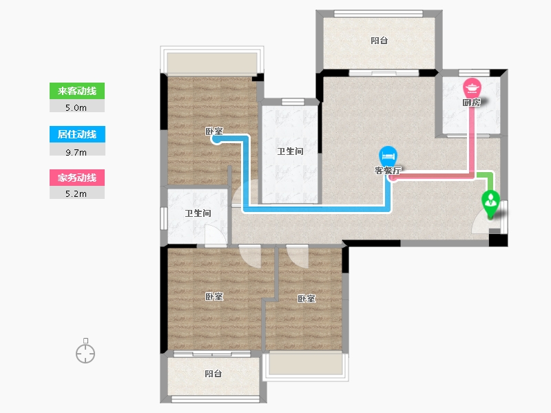 湖北省-襄阳市-盛唐国际-99.48-户型库-动静线