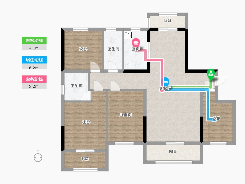 湖南省-长沙市-幸福考拉789-110.43-户型库-动静线