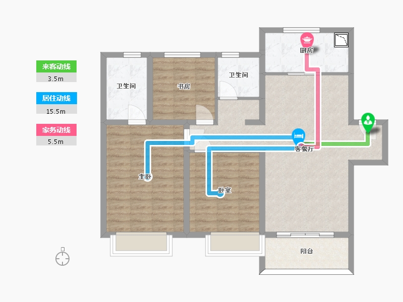 山东省-济南市-中建蔚蓝之城-92.54-户型库-动静线