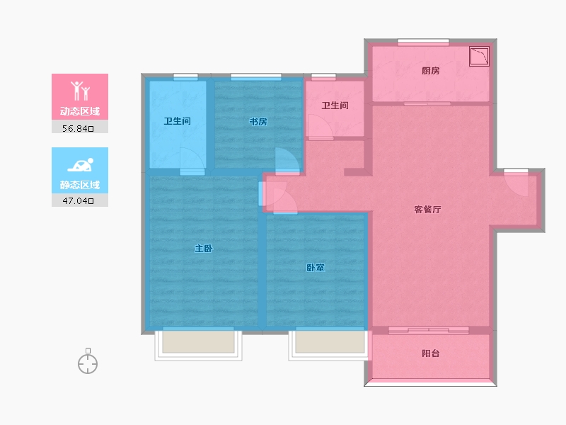 山东省-济南市-中建蔚蓝之城-92.54-户型库-动静分区