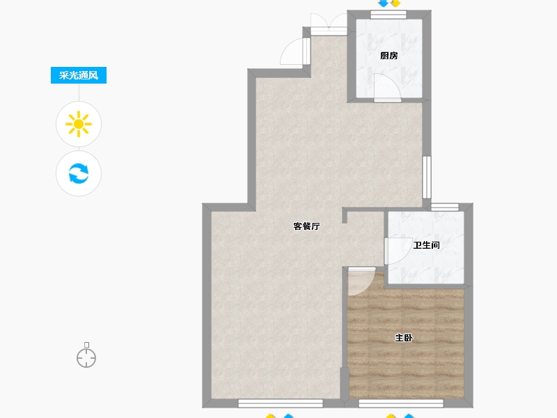 福建省-厦门市-海晟颐翔湾-62.53-户型库-采光通风