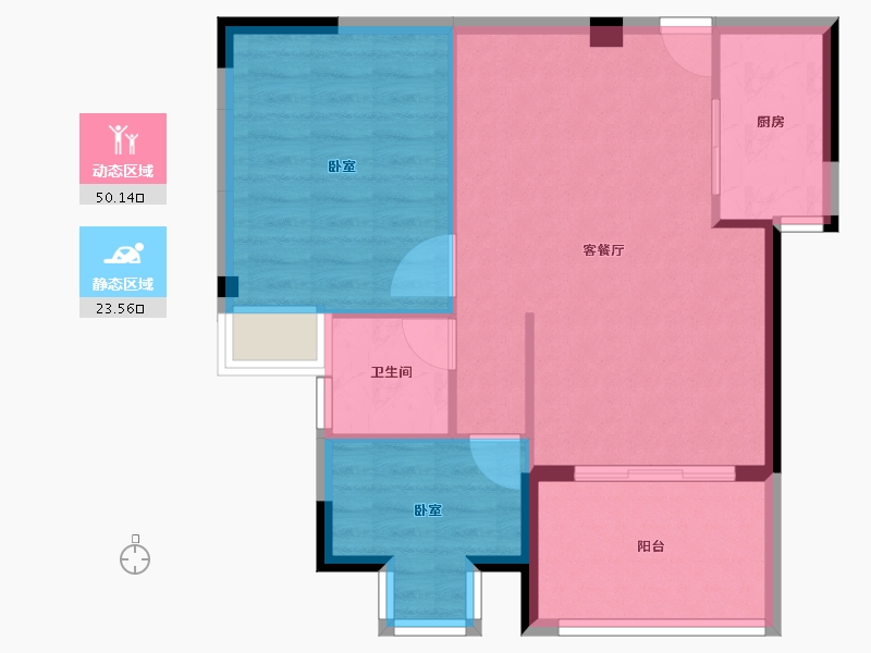 湖北省-襄阳市-盛唐国际-66.63-户型库-动静分区