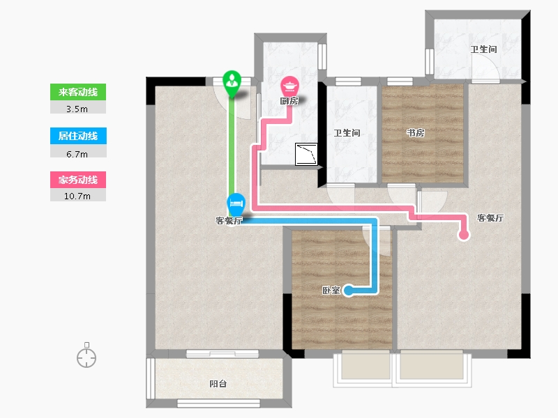 湖北省-武汉市-大华公园华府-87.58-户型库-动静线