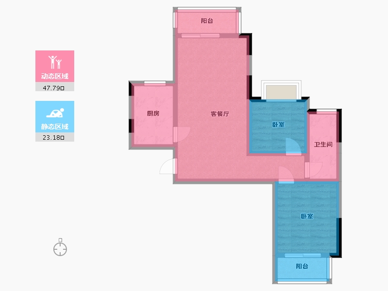 湖北省-武汉市-九坤新城壹号御府-62.35-户型库-动静分区