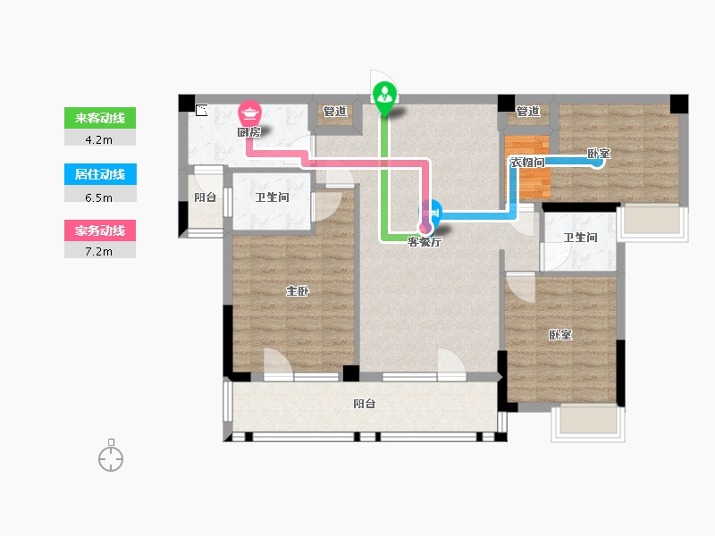 湖北省-武汉市-华星龙腾国际-91.33-户型库-动静线