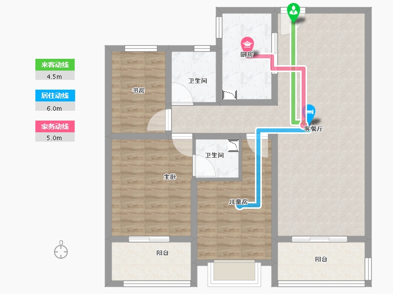 江苏省-宿迁市-朗诗玲珑郡-92.00-户型库-动静线