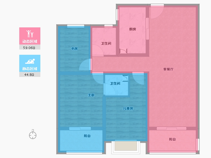 江苏省-宿迁市-朗诗玲珑郡-92.00-户型库-动静分区