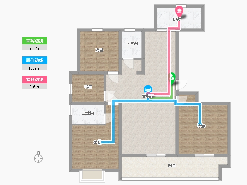 山东省-临沂市-科技公馆-119.00-户型库-动静线