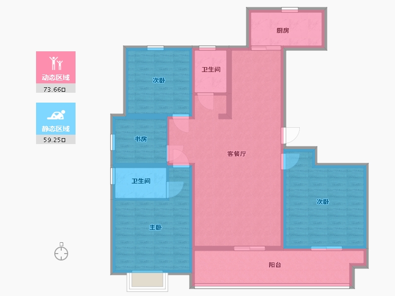 山东省-临沂市-科技公馆-119.00-户型库-动静分区