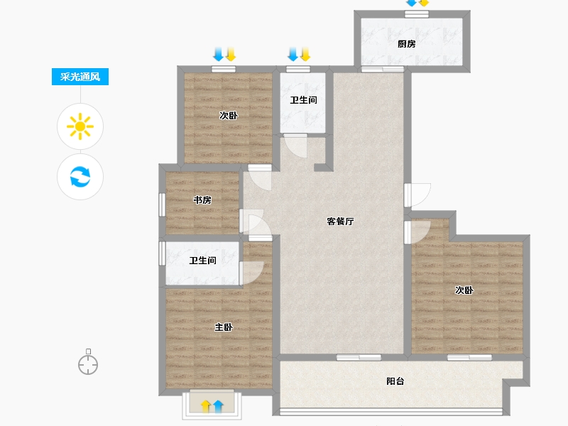 山东省-临沂市-科技公馆-119.00-户型库-采光通风