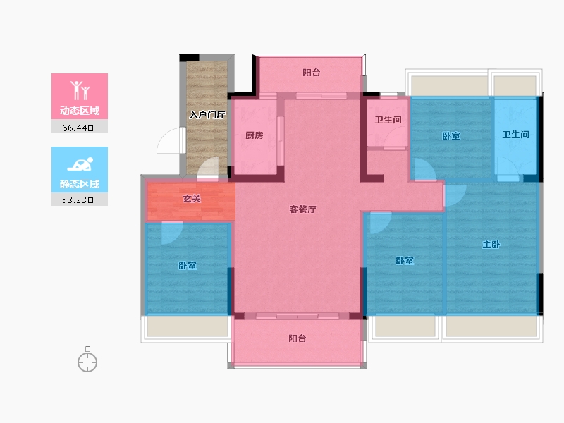 湖南省-长沙市-碧桂园公园壹号-114.32-户型库-动静分区