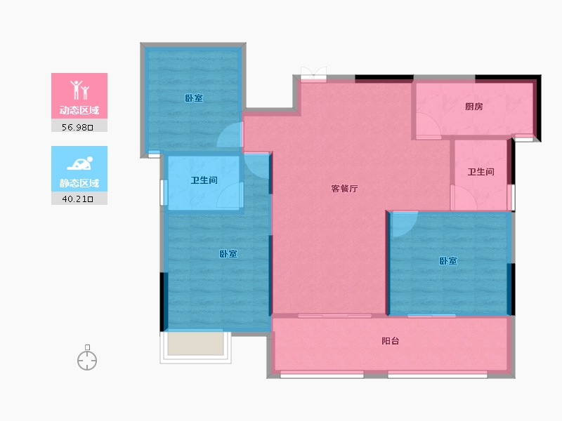 湖南省-株洲市-学府港湾二期-88.80-户型库-动静分区