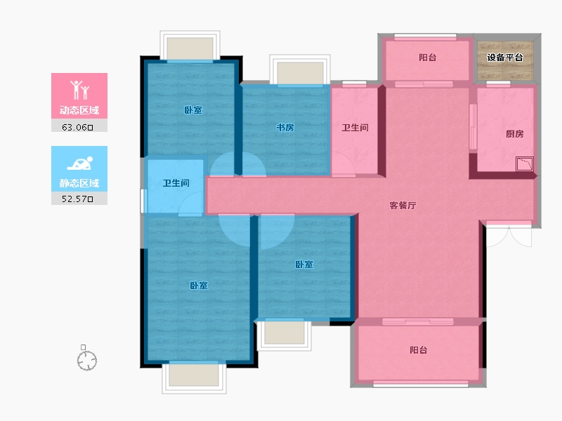 湖南省-长沙市-中交·中央公园-105.68-户型库-动静分区