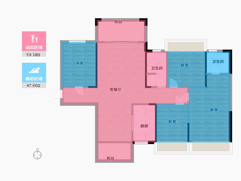 湖南省-衡阳市-阳光金城-97.00-户型库-动静分区