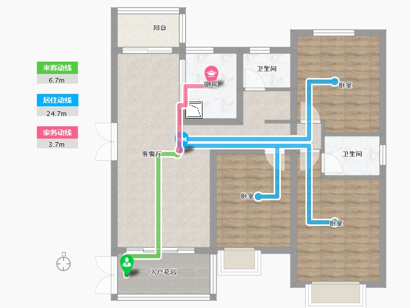 湖北省-襄阳市-东润・御江豪庭-89.95-户型库-动静线