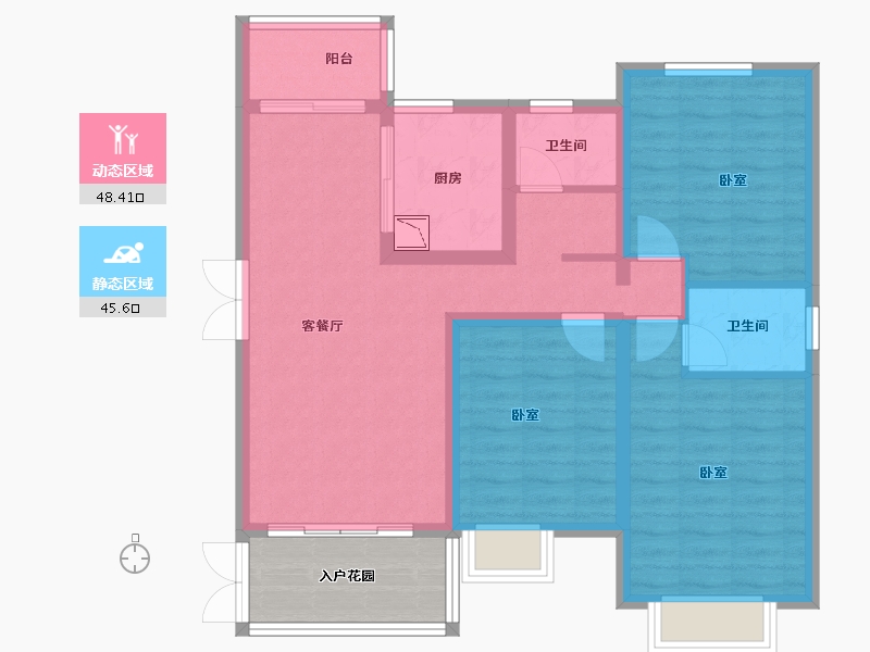 湖北省-襄阳市-东润・御江豪庭-89.95-户型库-动静分区