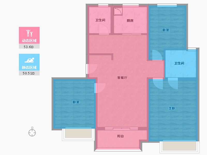 山东省-济南市-龙湖龙誉城-93.00-户型库-动静分区