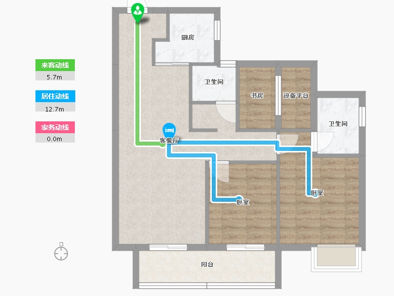 湖南省-湘潭市-大汉龍雲臺-75.30-户型库-动静线