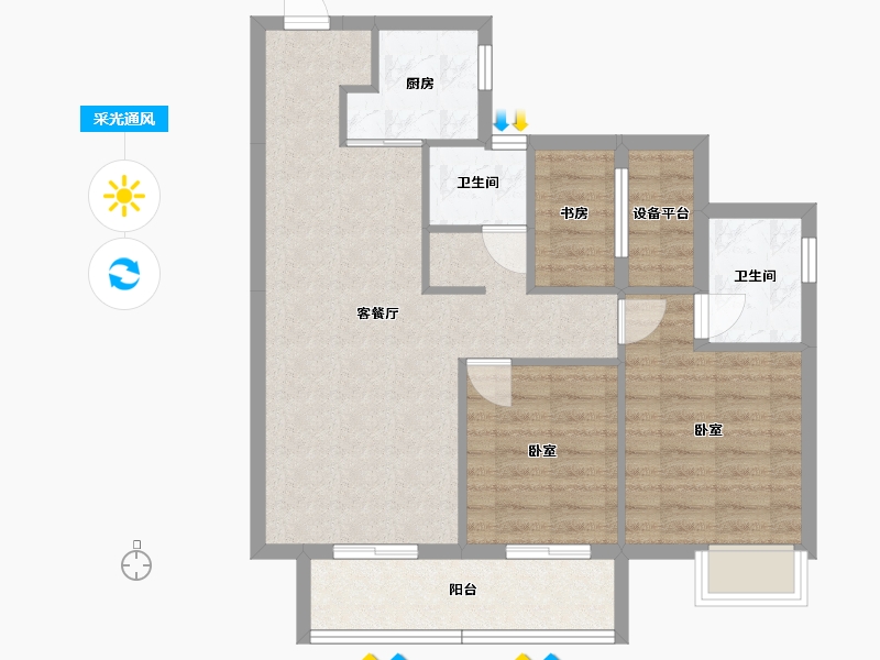 湖南省-湘潭市-大汉龍雲臺-75.30-户型库-采光通风